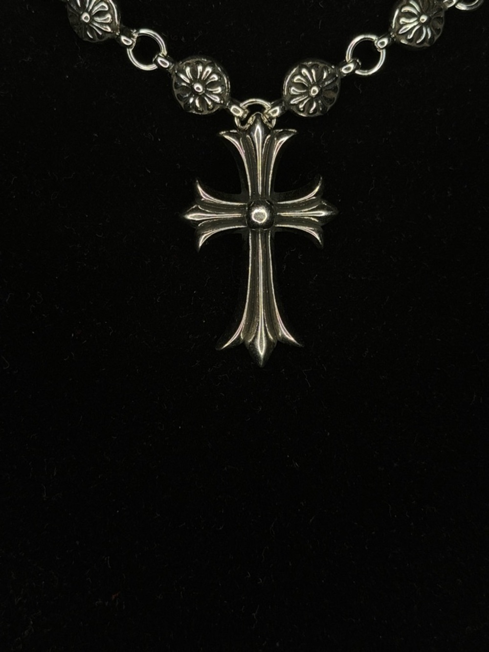 Chrome Hearts Floral Cross Motif Detailed Chain Unisex Necklace - Picture 2 of 6